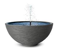 matches21 HOME & HOBBY Kit de fontaine solaire d'extérieur - Grand bol de 45 cm gris comme fontaine de jardin