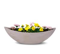 matches21 Home & Hobby Pot de Fleurs Ovale pour l'extérieur - Grand Bol décoratif en Sable Gris marbré comme Pot de Fleurs - 55 cm - Jardinière pour Jardin, Balcon ou cimetière comme Bijou funéraire