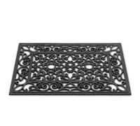 matches21 HOME & HOBBY Tapis en caoutchouc dur avec ornements rectangulaires 40x60 cm noir en tant que paillasson d'extérieur résistant aux intempéries