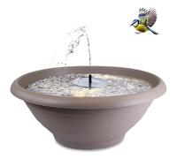 matches21 HOME & HOBBY XXL Ensemble de fontaine solaire extérieure - Grande vasque de 60 cm en taupe pour fontaine de jardin