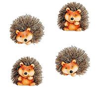 matches21 Superbe Figurine de hérisson herbstdeko déco décoration d'automne Lot de 4 Assis Assortis env. 8?Debout cm Argile avec intérieur en Fourrure synthétique