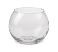 Matches21 Vase en verre transparent en forme de boule à fond plat Vase décoratif en verre transparent 1 pièce Ø 10 x 8 cm