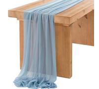 Mateju 1 Pièce Voilage Arche Mariage Décoration Mariage, Tenture Romantique Mariage Arche Tenture Mariage Rideau de Gaze pour Toile de Fond Déco Mariage Fenêtre Salon (75x600cm,Bleu Clair)