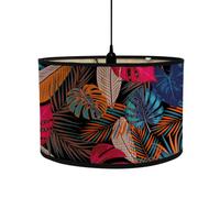 Mateju Abat-jour Plissé Tissu Remplacement Pour Lampe De Table Lampadaire Suspension Décoration Moderne Nordique Chambre Salon Couloir Maison (Palmier 4,30x30x20CM)
