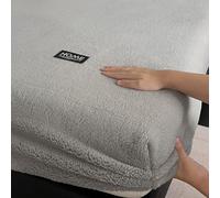 Mateju Drap Housse en Polaire 120x200cm Gris, Peluche Drap de lit 1 Personne | Hiver Chaud Confortable Douce avec Bords élastiques | pour Matelas Épais Bonnet 30 cm