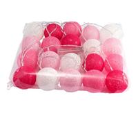 Mateju Guirlande Lumineuse Piles Intérieur, 5m 50 LED Guirlande Lumineuse Boule avec 8 Modes pour Chambre Fêtes Interieur Decoration (Rose vif,5M/50LED)