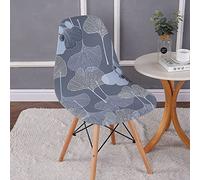 Mateju Housse de Chaise de Salle à Manger Scandinaves Extensible, 1 2 4 6 8 PCS Diagonal Couverture de Chaise Élastique Universel pour Salon, Cuisine, Chambre Maison Decor (8pcs,Feuille de Ginkgo)