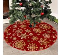 Mateju Jupe de Sapin de Noël Flocon de Neige pour Arbre de Noël Tapis d'arbre de Noël pour Décorations de Fête de Vacances d'arbre de Noël, Maison, Vacances (36inch,Étoile d'or)