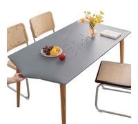 Mateju Nappe Rectangulaire de Table Ajustée Gris 80x140CM, Élastique Nappe Rectangulaire Anti Tache Nappe de Table PVC Imperméable Essuyable pour Cuisine Jardin Restaurants