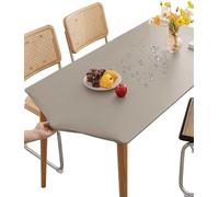 Mateju Nappe Rectangulaire de Table Ajustée Gris Éléphant 90x150CM, Élastique Nappe Rectangulaire Anti Tache Nappe de Table PVC Imperméable Essuyable pour Cuisine Jardin Restaurants
