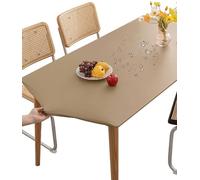 Mateju Nappe Rectangulaire de Table Ajustée Kaki 90x150CM, Élastique Nappe Rectangulaire Anti Tache Nappe de Table PVC Imperméable Essuyable pour Cuisine Jardin Restaurants