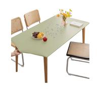 Mateju Nappe Rectangulaire de Table Ajustée Vert Clair 90x140CM, Élastique Nappe Rectangulaire Anti Tache Nappe de Table PVC Imperméable Essuyable pour Cuisine Jardin Restaurants