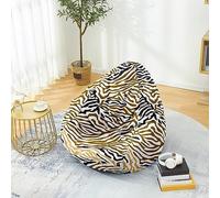 Mateju Pouf Poire Adulte et Enfants, Imprimé Zèbre 3D Pouf Geant Chambre, Bean Bag Chair, pour Grand Canapé, Chaise Longue Grande, Fauteuil de Salon pour Intérieur Extérieur (Léopard,M)