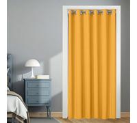 Mateju Rideau Occultant Isolation Thermique de Œillets, Couleur Unies Rideaux Salonà - Séparation de Pièce, pour Porte Fenetre Dressing Salon (Orange,120x200cm)
