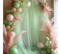 Mateju Voilage Arche Mariage 1 Pièce, Décoration Mariage Tenture Romantique Arche Tenture Rideau de Gaze pour Toile de Fond Déco Fenêtre (Vert Clair,75x800cm)