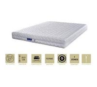 Matelas 120x200 x 20,5 cm ferme + oreiller visco + alèse - spécial sommier electrique - déhoussable housse lavable - 7 zones de confort - ame poli la G