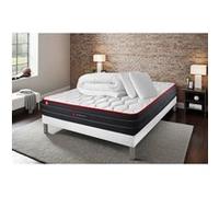 Pack matelas BOOST 140x190 + sommier blanc + Couette + 2 oreillers