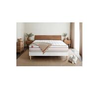 Matelas 140 x 190 cm Le Doux - Mousse à mémoire de forme - Ep : 24 cm - sommier Blanc avec 2 oreillers et couette