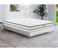 Vente-unique - Matelas 140 x 190 cm Ressorts ensachés et surmatelas intégré ép.29cm - Canterbury de YSMÉE