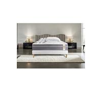 Matelas 140 x 190 cm Trente - Ressorts ensachés - Ep : 30 cm - sommier Blanc avec 2 oreillers et couette