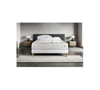 Matelas 140 x 190 cm Vingt-Huit - Ressorts ensachés - Ep : 28 cm - sommier Blanc avec 2 oreillers et couette