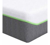 Matelas 140 x 200 cm blanc et gris, tissu jacquard avec gel à mémoire de | Ressorts ensachés, soutien 7 zones, toboggan de 23 cm de hauteur, utilisation en intérieur