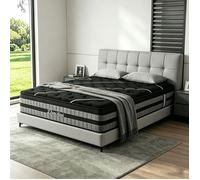 Matelas 140x190 cm - Ép 26 cm - Oeko-Tex - Matelas Mousse et Ressorts Ensachés - Confort 10 Zone - Mi-Ferme Soutien Parfait - Luxe