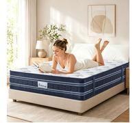 Matelas 140x190 cm, Hybride Matelas à mémoire de Forme et Mousse RH, Soutien Parfait, Oeko-Tex, Ultra Respirante, Épaisseur 28cm