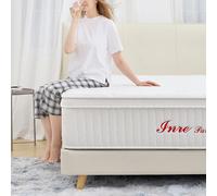 Matelas 140x190 cm INRE 30cm, Hybride Ressorts, 7 Zones Ergonomiques, Respirant