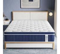 Matelas 140x190 cm INRE, Épais 30cm, Matelas Hybride en Ressorts Ensachés à Mousse à Mémoire de Forme, Soutien 7 Zones,Moyenne Ferme