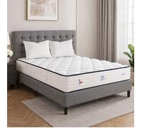 Matelas 140x190 cm, Patriote, 30cm, Ressorts Ensachés, mousse haute densité , Indépendance du Couchage, Soutien ferme + 2 Oreillers