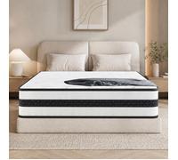 Matelas 140x190 cm Premium - Ép 28cm - Ultra Respirante - Mousse RH + Ressorts ensachés - Anti-acariens - 7 Zones de Soutien Latex