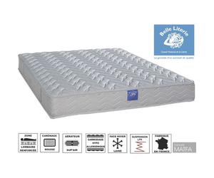 Matelas 140x190 Ressorts - Soutien ferme - Zone lombaire renforcée - BELLE LITERIE Intimité - Épaisseur 21cm - Fabriqué en France