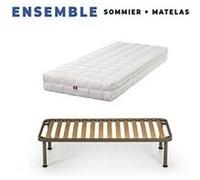 Matelas 140x190 + sommier démonté + pieds + oreiller mémoire + protège matelas offerts - latex naturel - 80 kg/m3 - hauteur 21 cm - soutien souple G