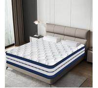 Matelas 140x200 cm - Anti-acariens - Luxe - Ressorts ensachés - Mémoire de forme - 10 Zones Coton de fibre aérobie - Ép 25cm