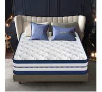 Matelas 140x200 cm Epaisseur 26 cm, Confort luxueux, Ultra respirant - 7 zones, Hybride: Ressort indépendant + Éponge multicouche