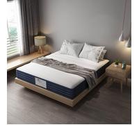 Matelas 140x200 cm Hybride - 22 cm - Équilibré - TEENO- 420 Ressorts ensachés,Moelleux et Respirant