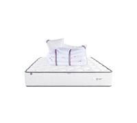 Matelas 140x200 cm, Iris, 20 cm, mémoire de forme, ferme, face été/hiver + 2 oreillers + couette