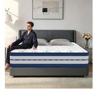 Matelas 140x200 cm - Très Épais 30 cm - mémoire de Forme - luxe - Anti-acariens - 8 Zones - Ressorts ensachés - Fermeté Moyenne