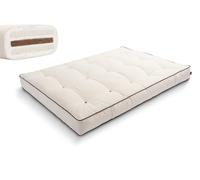 Matelas 140x200 naturel avec coco et 2x latex - Futon Comfort Relax Kedro - Pascall Ecru