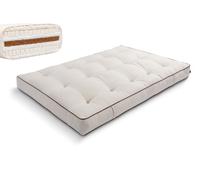 Matelas 140x200 naturel avec de la laine, coco et 2x latex - Futon Comfort Wool Kedro - Pascall Lin