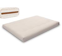Matelas 140x200 naturel avec de la laine, coco et 2x latex - Futon Comfort Wool - Pascall Ecru