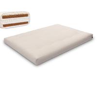 Matelas 140x200 naturel avec de la laine, latex et 2x coco - Futon Comfort Wool Hard - Pascall Ecru