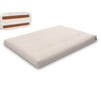 Matelas 140x200 naturel avec latex et 2x coco- Futon Comfort Relax Hard - Pascall Ecru