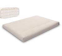 Matelas 140x200 naturel avec latex - Futon Comfort Trio Latex Wool - Pascall Ecru