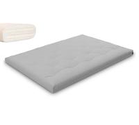 Matelas 140x200 naturel avec latex - Futon Slim Duo Latex - Pascall Gris Clair