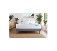 Matelas 160 x 200 cm Biocare - Mousse à mémoire de forme - Ep : 26 cm - sommier Gris avec 2 oreillers et couette