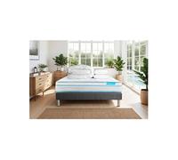 Matelas 160 x 200 cm Bodyzone+ - Ressorts ensachés - Ep : 26 cm - sommier Gris avec 2 oreillers et couette
