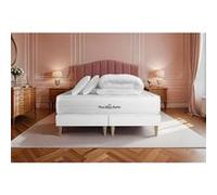 Pack matelas a memoire de forme maxi epaisseur Buckingham 160x200cm + double sommier 80x200 cm + 2 oreillers + 1 couette
