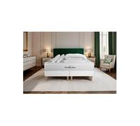 Pack matelas LANCASTER 160x200 + double sommiers blanc 80x200 + Couette + 2 oreillers